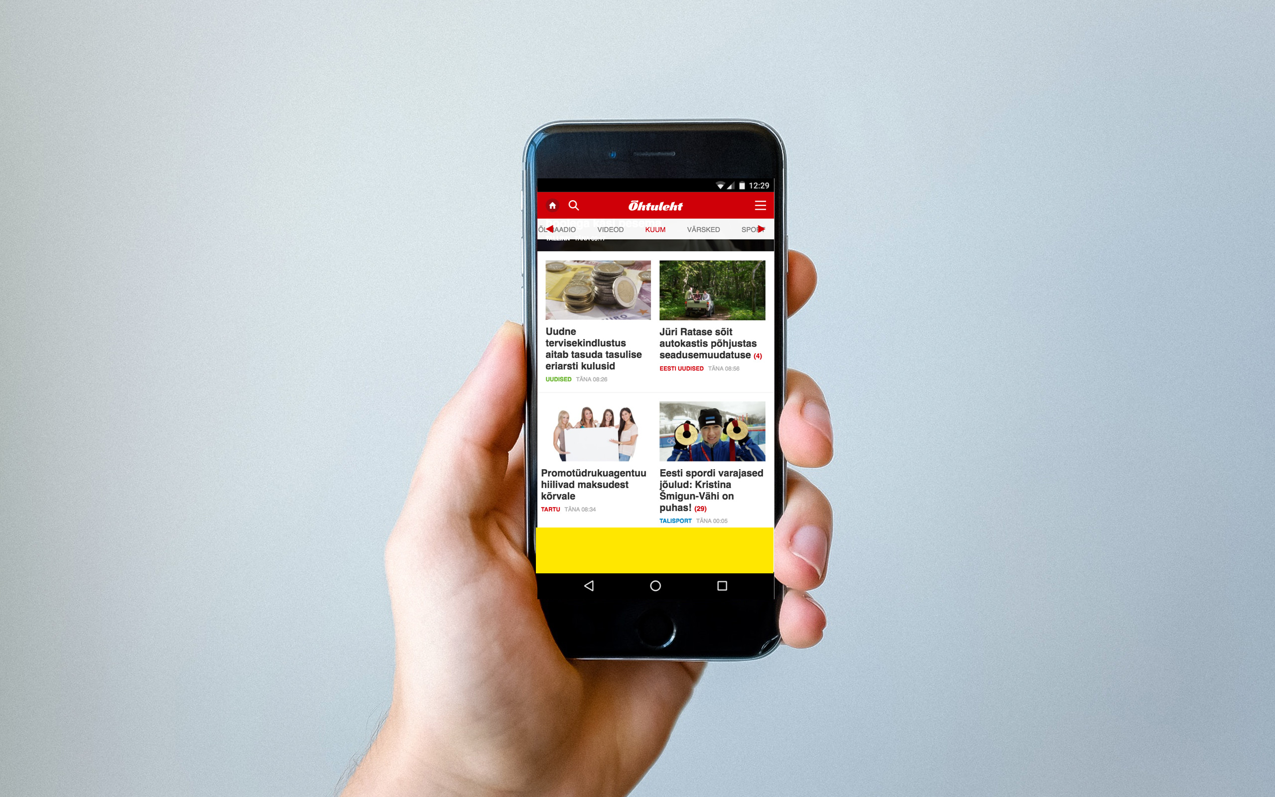 Õhtuleht mobiili ribabänner